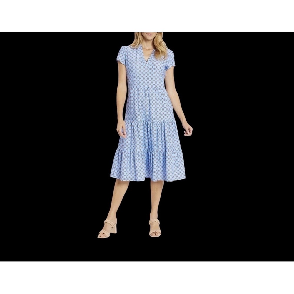 Jude Connally Libby Dress Circle Geometric Women's Sz XL Stretch Southern Belle